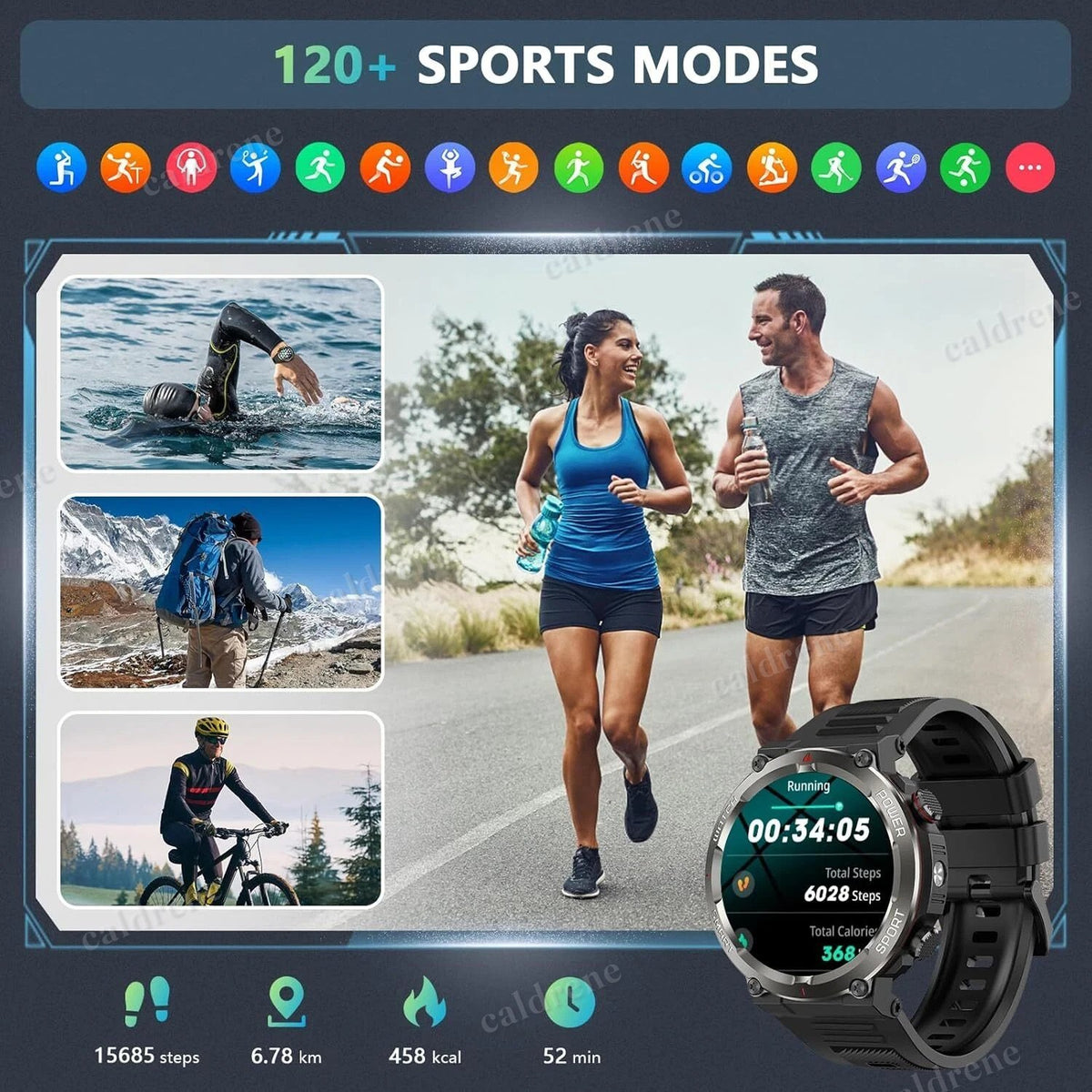 Rugged Military Smart Watch for Men with Fitness Tracker – view 6