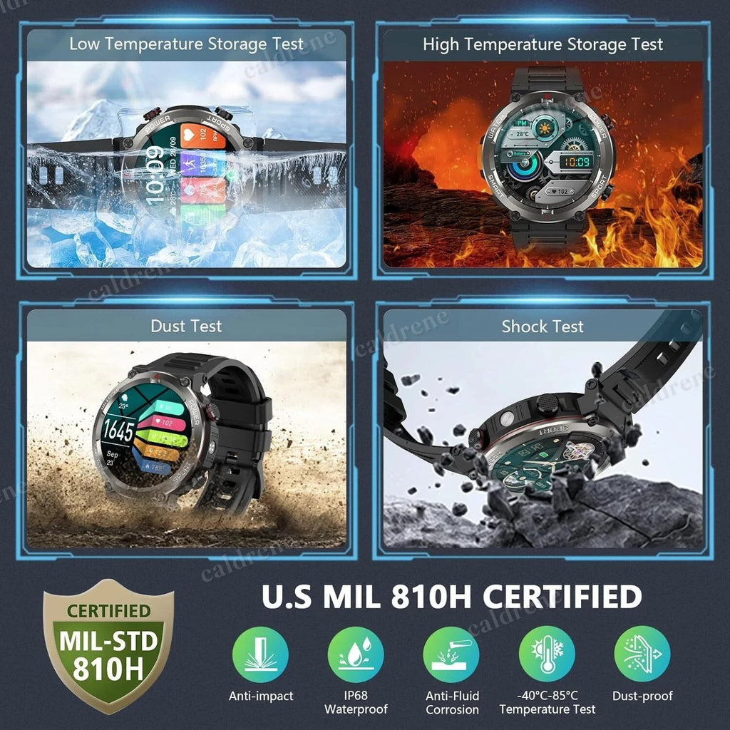 Rugged Military Smart Watch for Men with Fitness Tracker – view 7