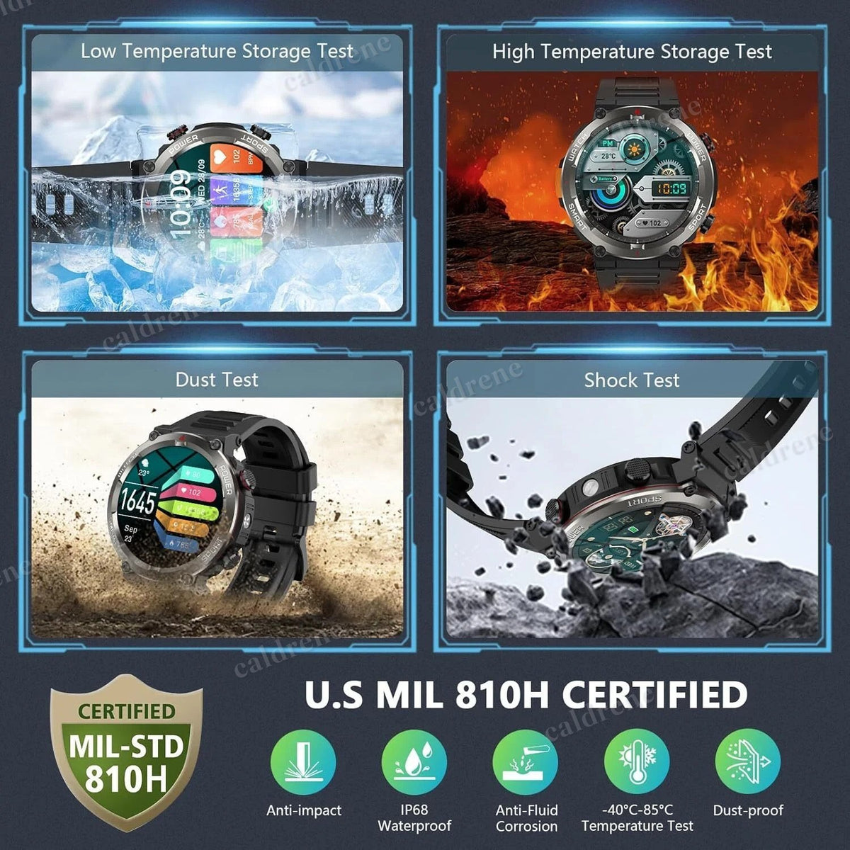 Rugged Military Smart Watch for Men with Fitness Tracker – view 7