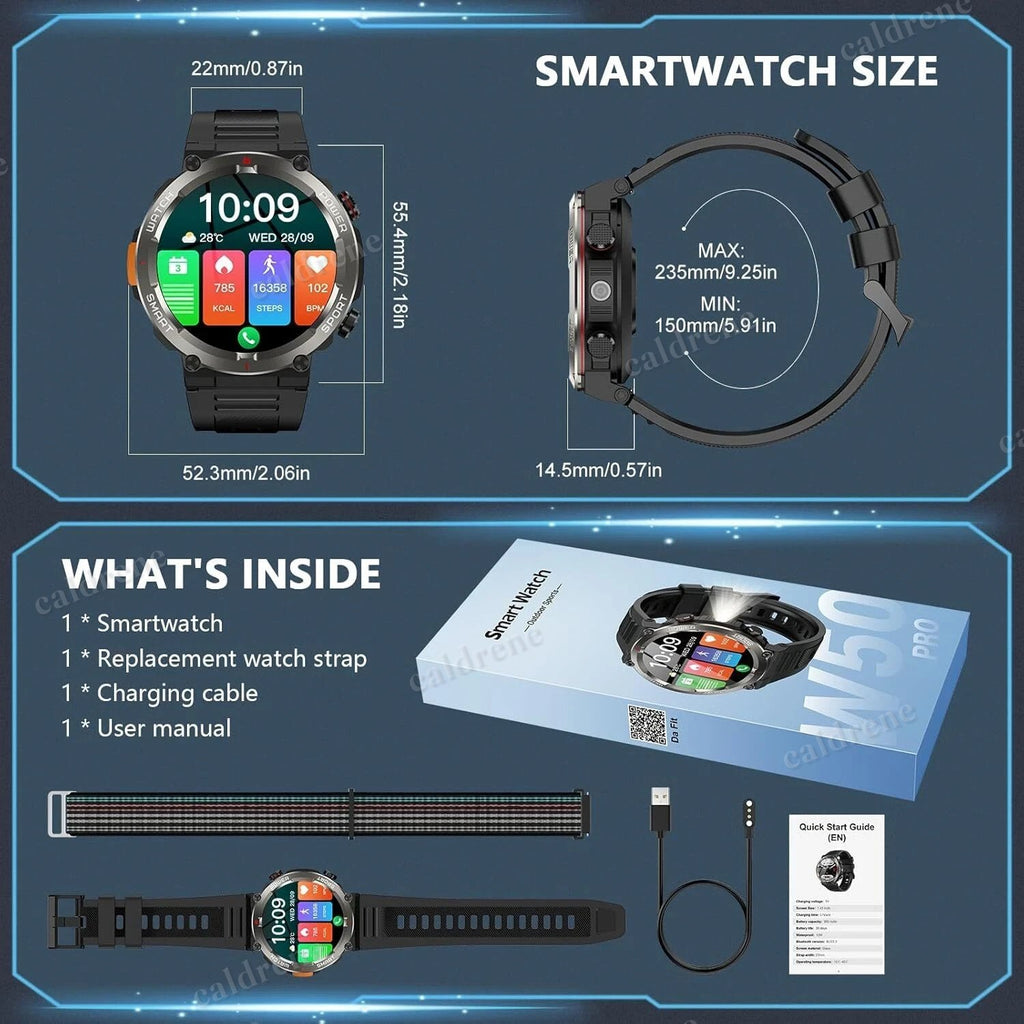 Rugged Military Smart Watch for Men with Fitness Tracker – view 8