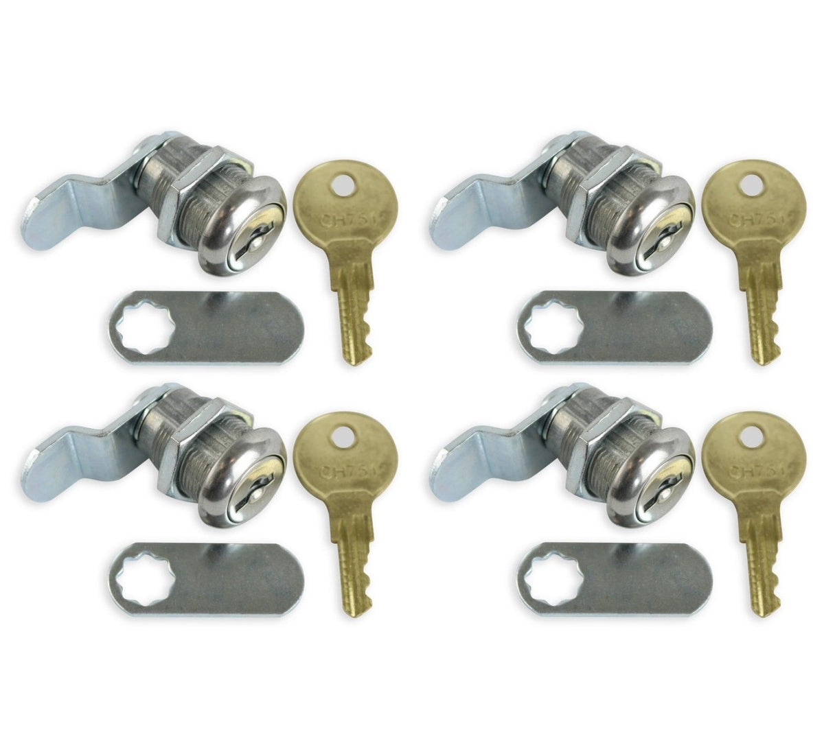 RV Compartment Door Cam Lock Set 7/8 Inch, 4 Pack