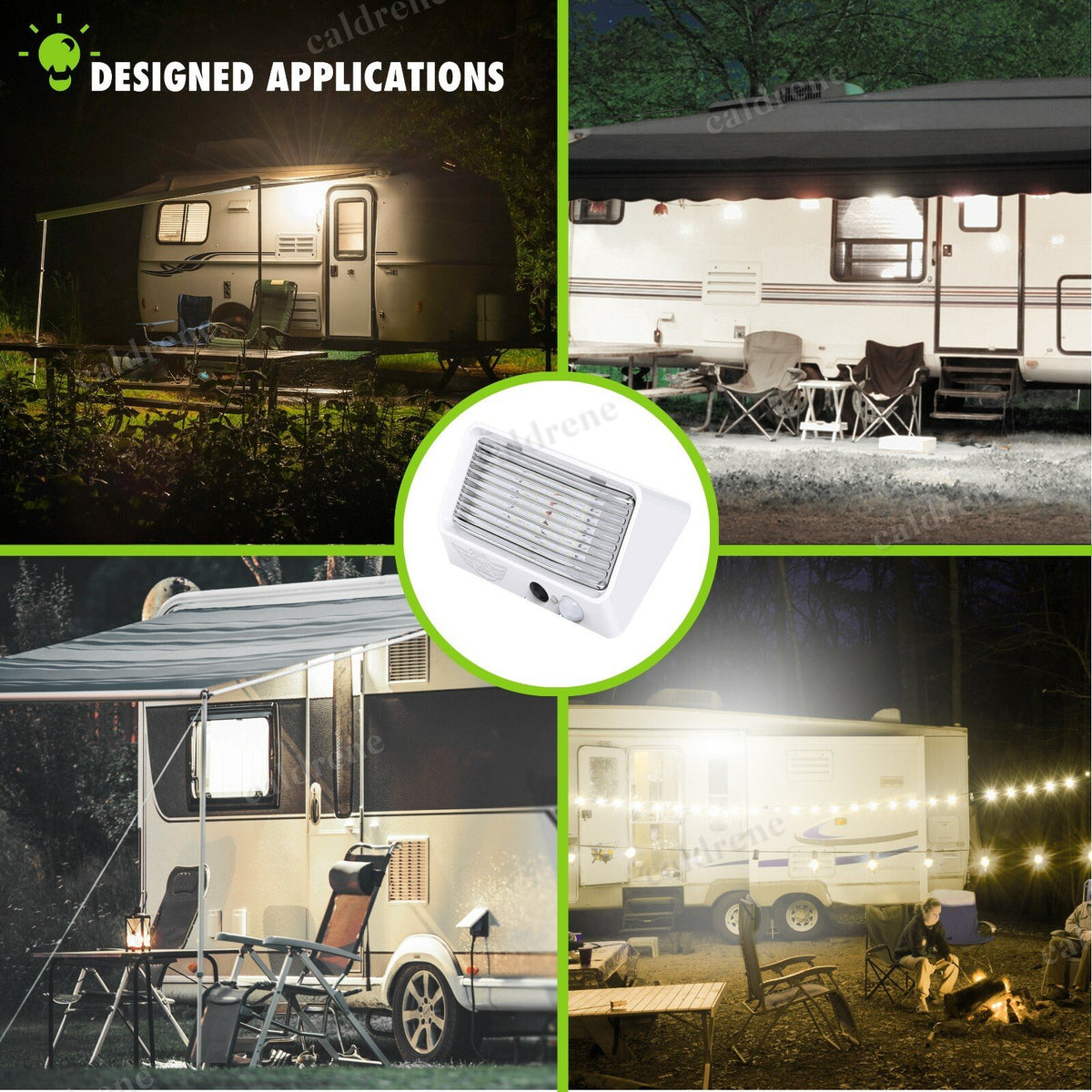 RV LED Porch Light with Motion Sensor, 12V, White – view 6