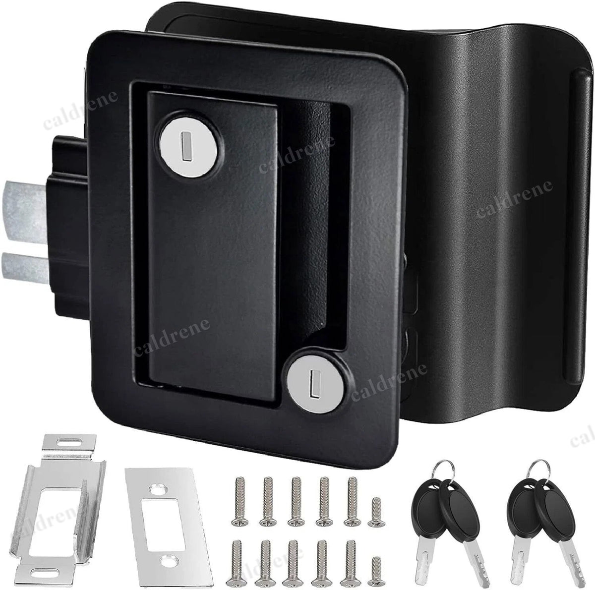 RV Paddle Entry Door Lock Latch Handle with Deadbolt Black – view 2