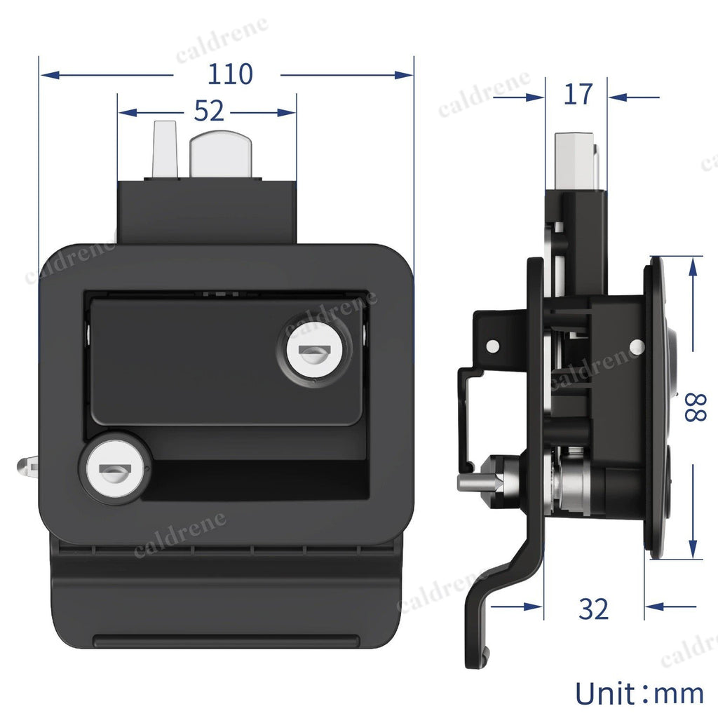 RV Paddle Entry Door Lock with Deadbolt, Black – view 3
