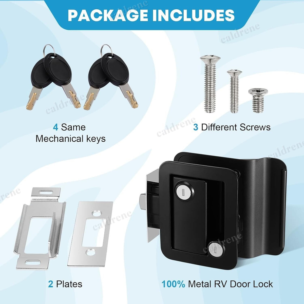 RV Paddle Entry Door Lock with Deadbolt, Black – view 4