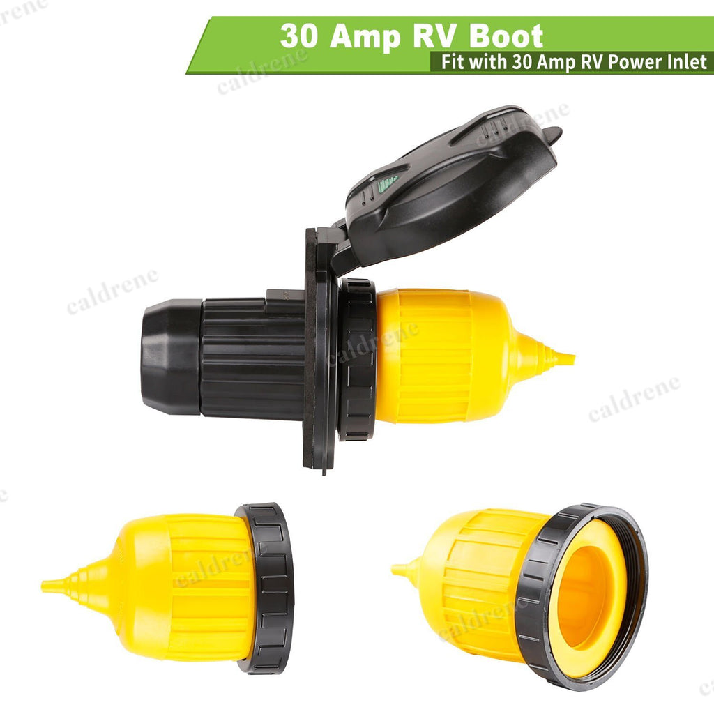 RV Power Inlet Twist Locking Connector, 30/50 Amp, Black – view 5