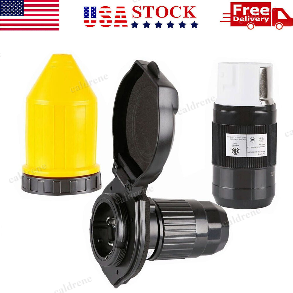 RV Power Inlet Twist Locking Connector, 30/50 Amp, Black – view 6