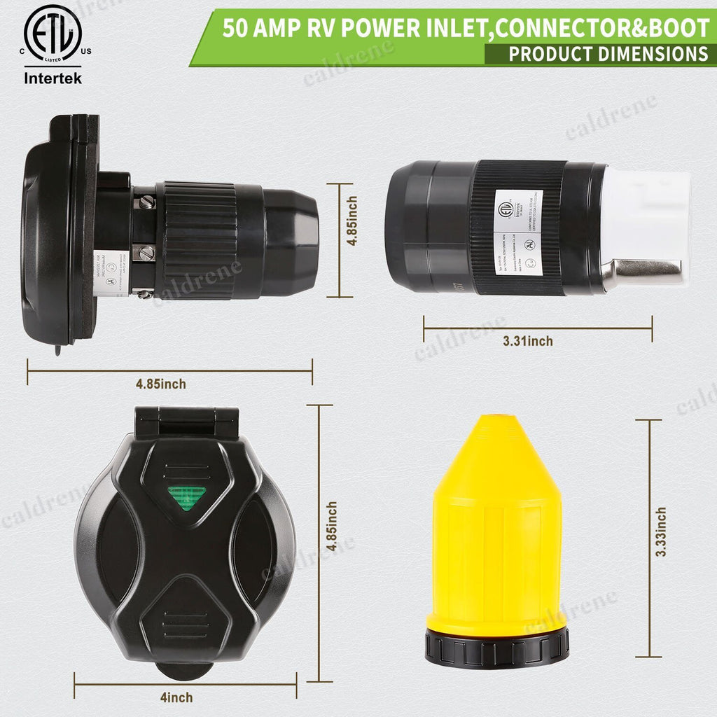 RV Power Inlet Twist Locking Connector, 30/50 Amp, Black – view 7