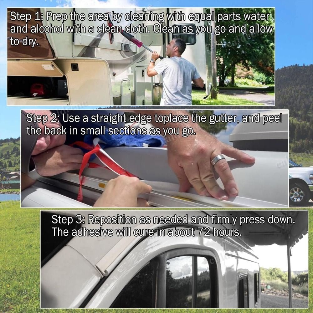 RV Rain Gutter with Self-Adhesive Backing for Trailers – view 5