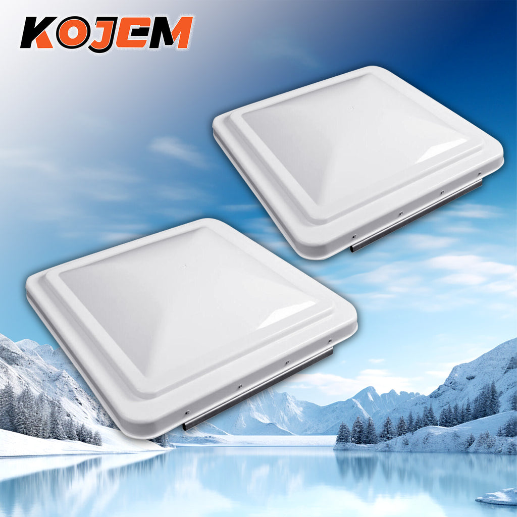 RV Roof Vent Cover Lid 14 x 14, White, 2 Pack