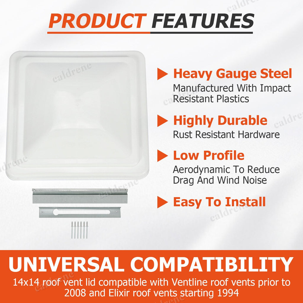 RV Roof Vent Cover Lid 14 x 14, White, 2 Pack – view 5