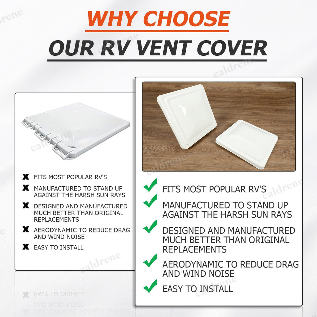 RV Roof Vent Cover Lid 14 x 14, White, 2 Pack – view 7