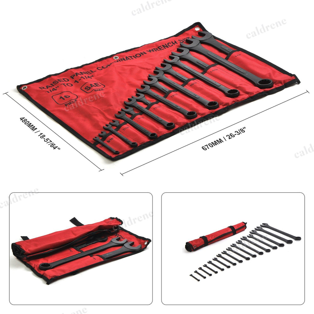 SAE Combination Wrench Set 1/4 to 1-1/4 Inch with Roll Pouch, 16 Piece – view 3