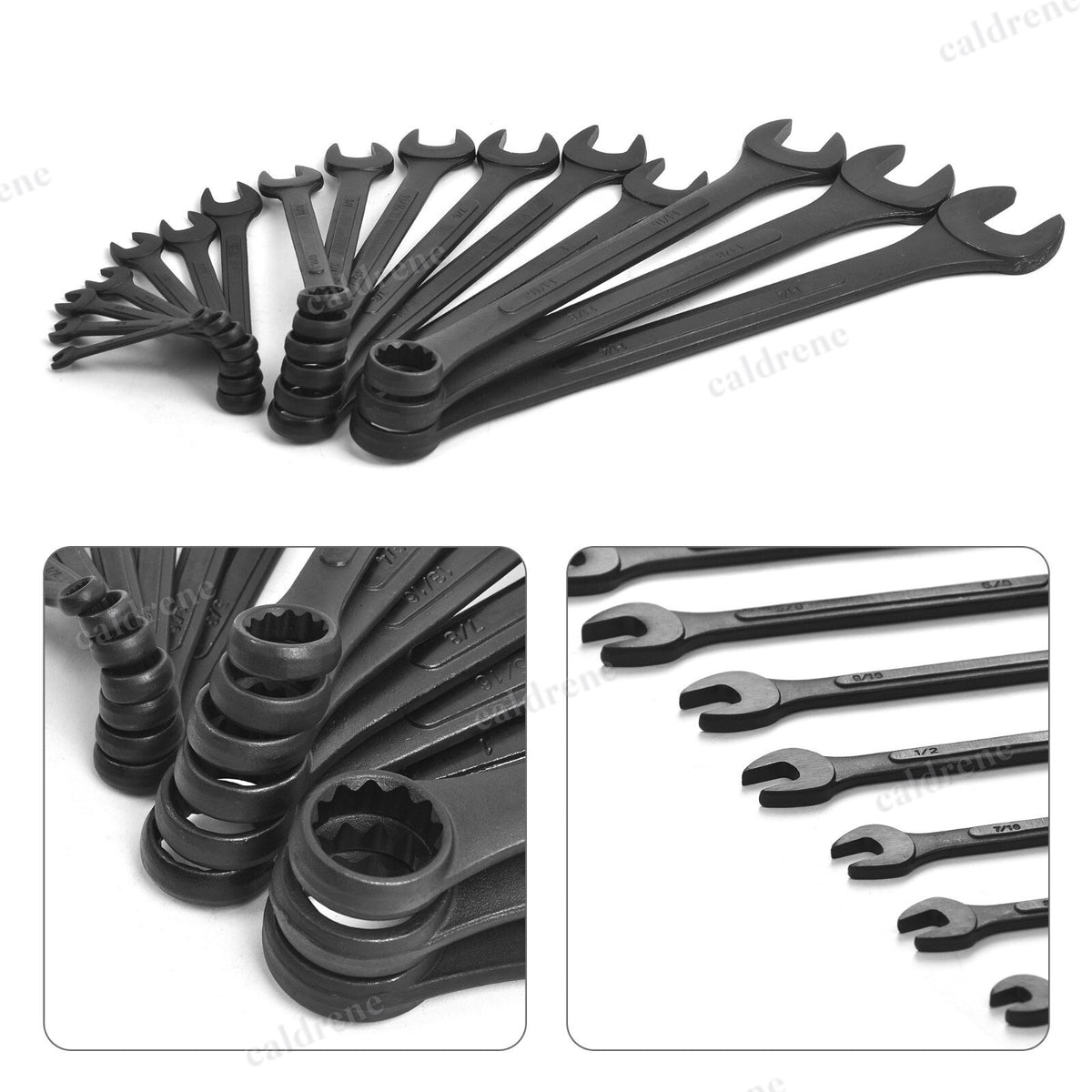 SAE Combination Wrench Set 1/4 to 1-1/4 Inch with Roll Pouch, 16 Piece – view 4