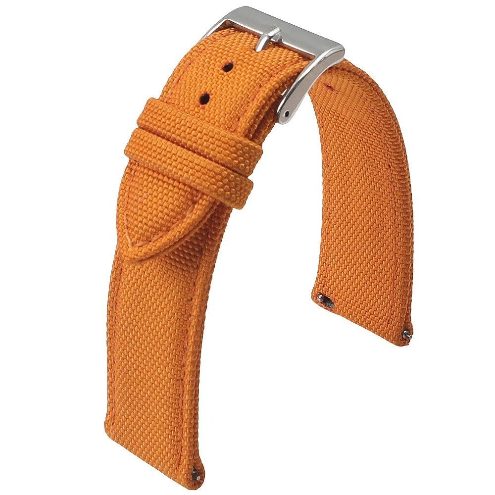 Sailcloth Two-Side Nylon Watch Strap - Waterproof Quick Release – Orange / 18mm