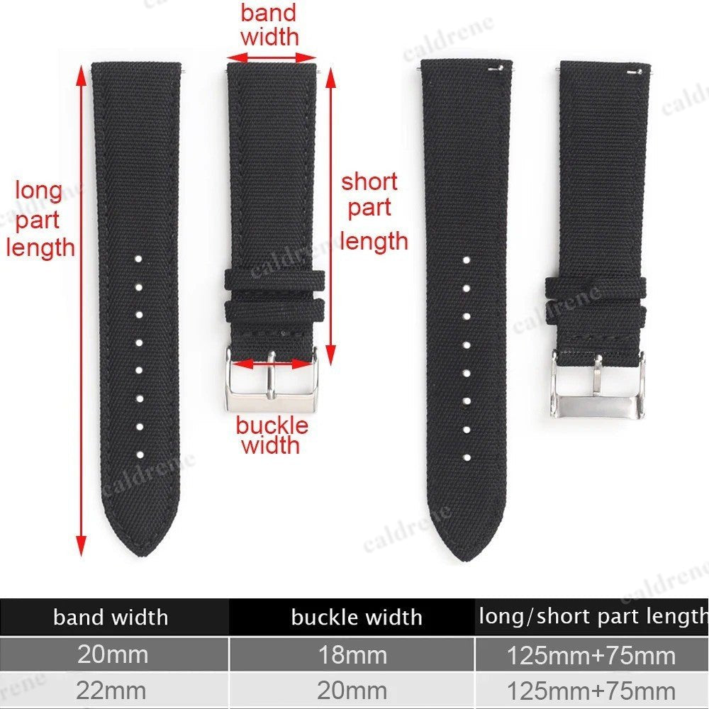 Sailcloth Two-Side Nylon Watch Strap - Waterproof Quick Release – view 2