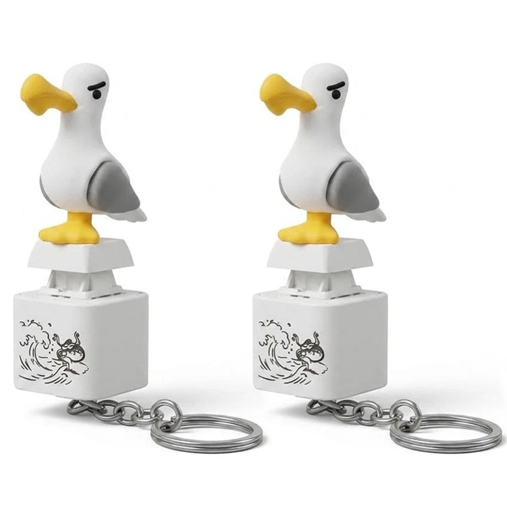 Seagull Mine Keychain,Button with Sound Rechargeable Keyboard Clicker Fidget Toy – 2PCS Keychain
