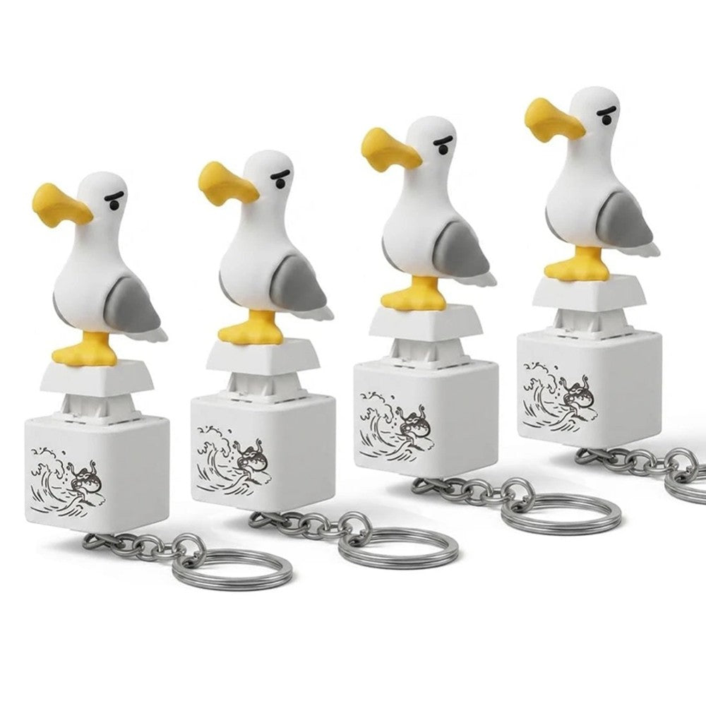 Seagull Mine Keychain,Button with Sound Rechargeable Keyboard Clicker Fidget Toy – 4PCS Keychain