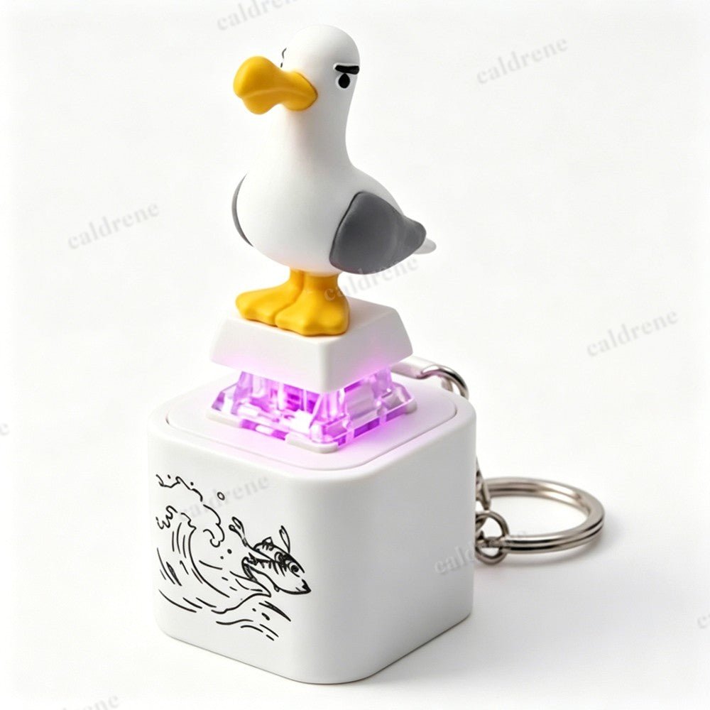 Seagull Mine Keychain,Button with Sound Rechargeable Keyboard Clicker Fidget Toy – view 2