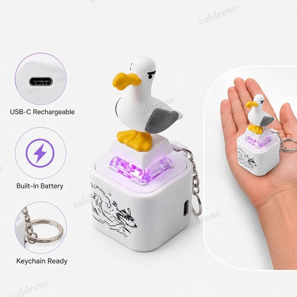Seagull Mine Keychain,Button with Sound Rechargeable Keyboard Clicker Fidget Toy – view 7