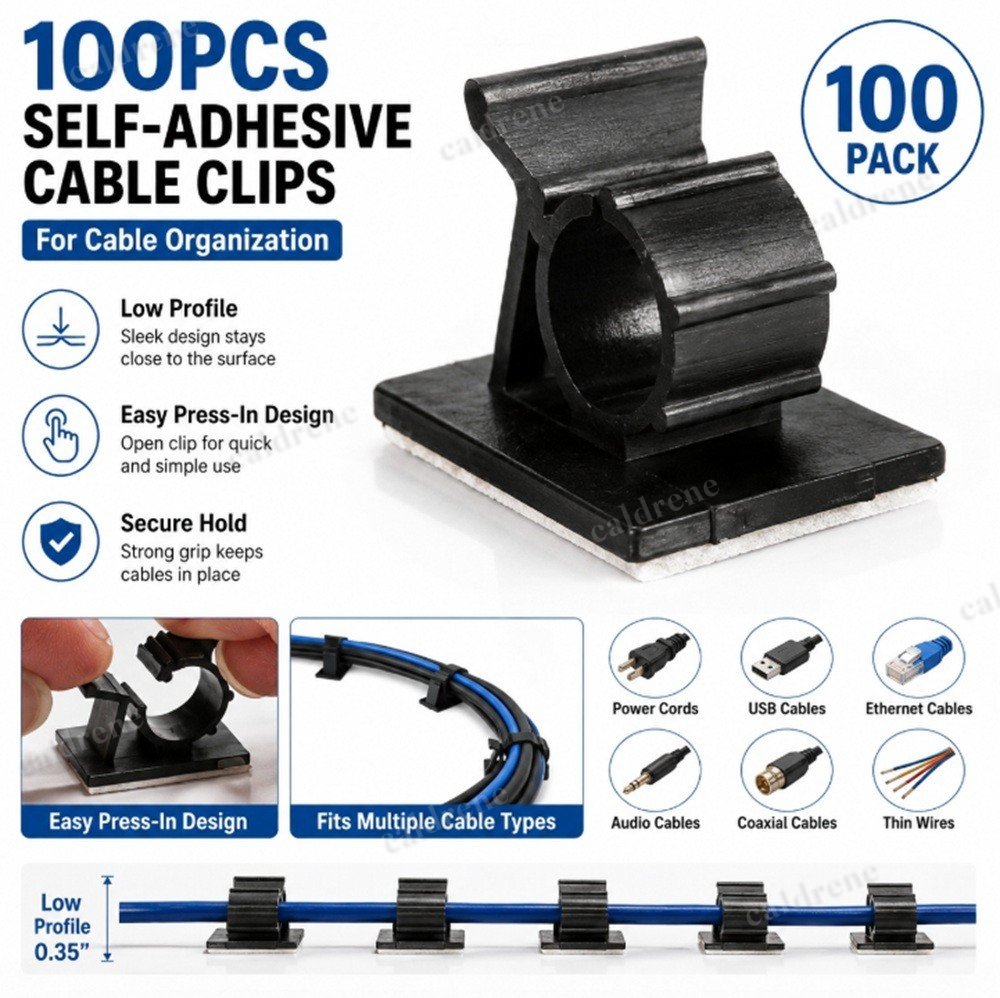 Self-Adhesive Cable Clips, 100 Pack – view 7