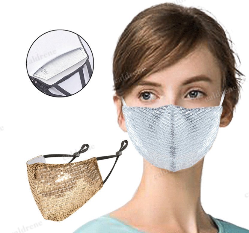 Sequin Glitter Face Mask - Washable Fashion Accessory – view 2