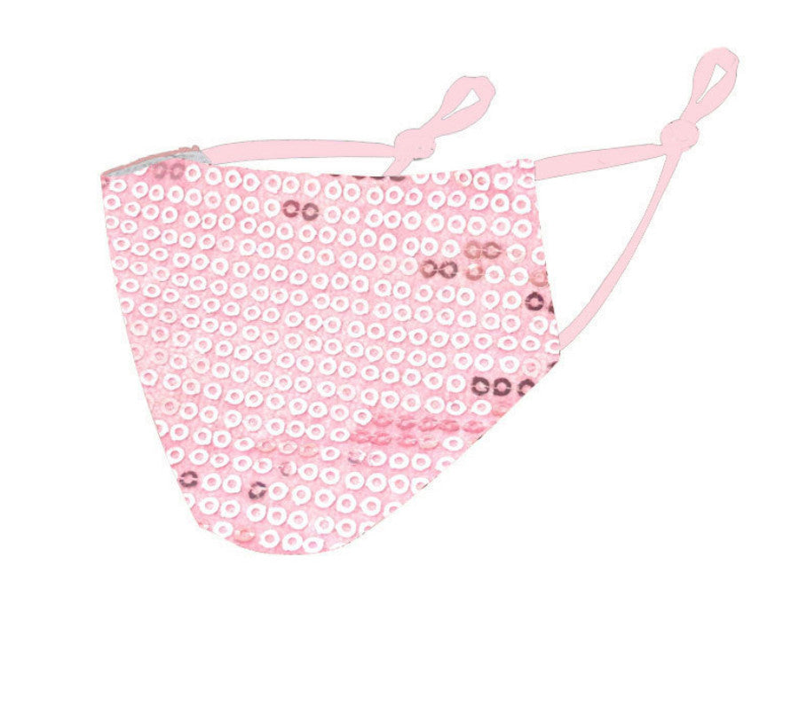 Sequin Glitter Face Mask - Washable Fashion Accessory – Pink
