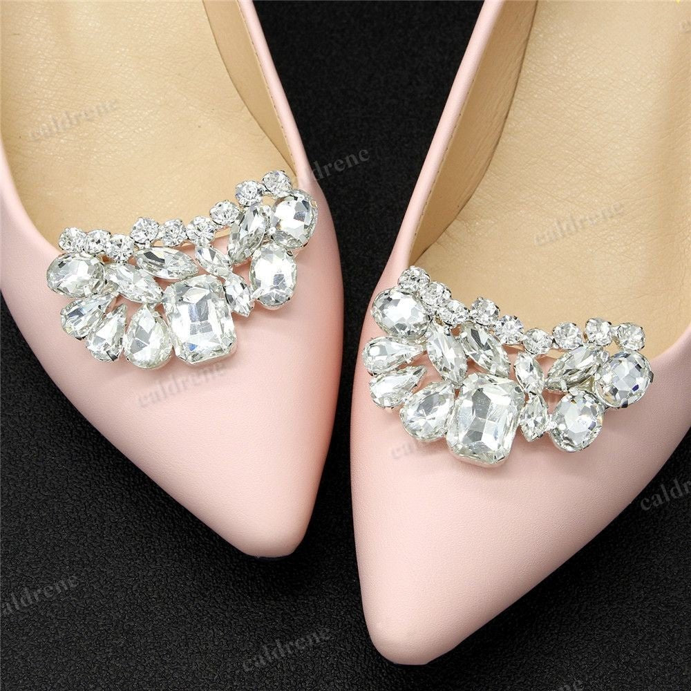 Shiny Decorative Brooch Shoe Clips for Weddings – view 3