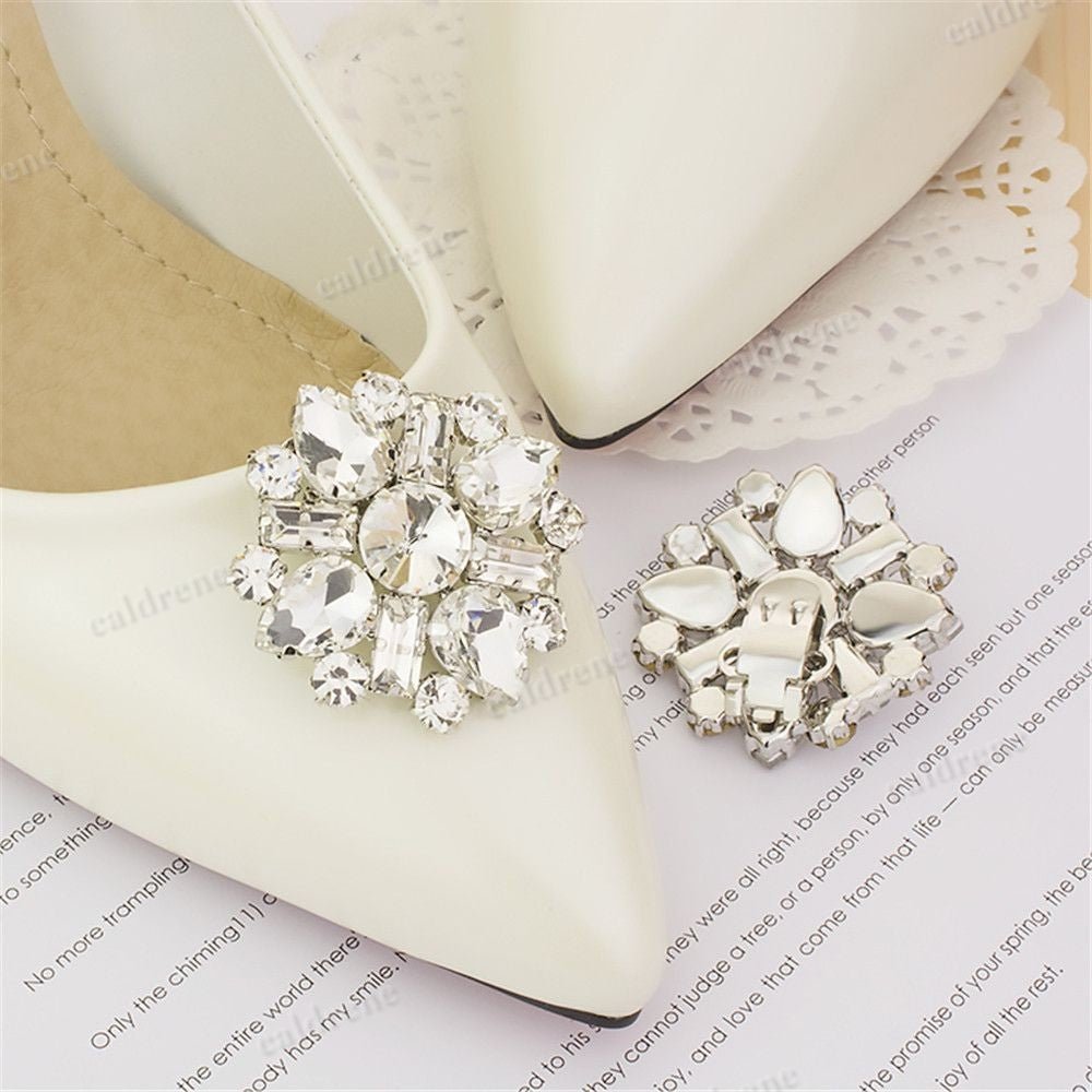 Shiny Decorative Brooch Shoe Clips for Weddings – view 4