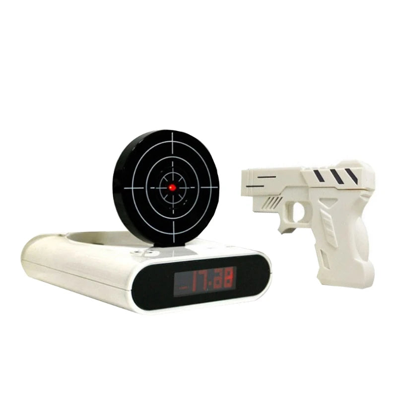 Shooting Alarm Clock - Fun Wake-Up Game – White