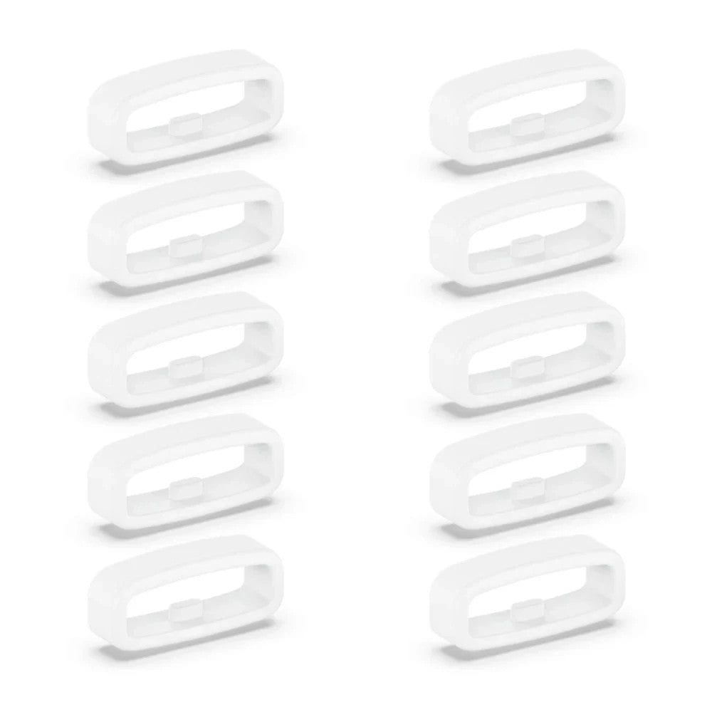 Silicone Rubber Watch Strap Band Keeper for Secure Fit – 22mm / 10pcs White