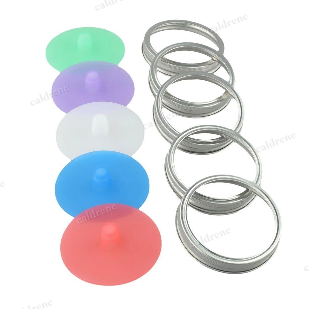 Silicone Waterless Airlock Fermentation Lids for Mason Jars – view 6