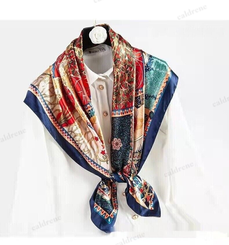 Silk Scarf Wrap Shawl - Elegant Square Design – view 4