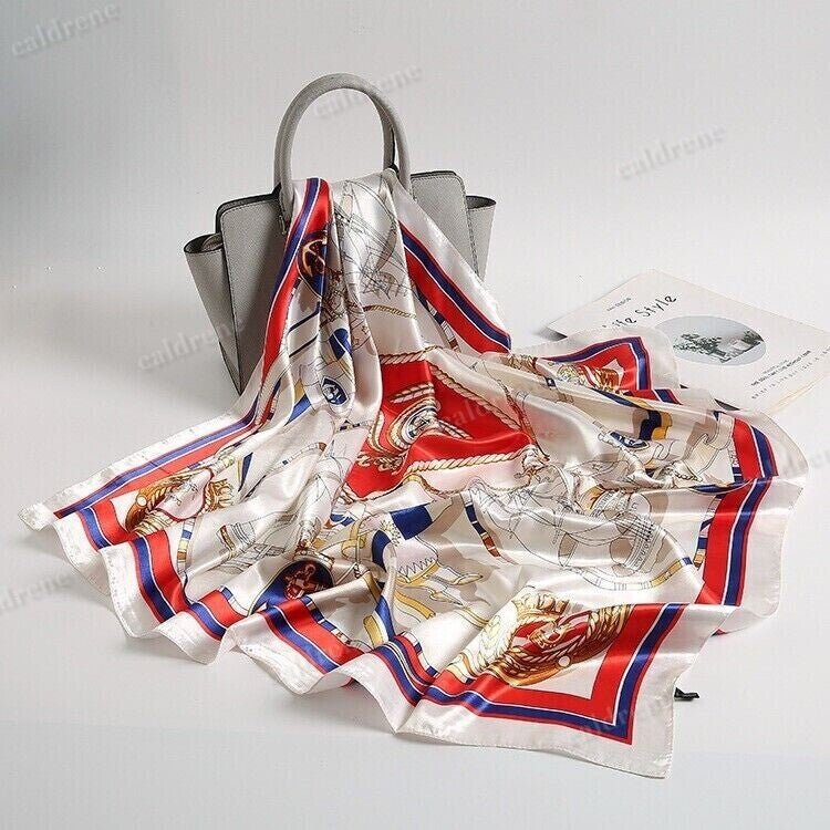 Silk Scarf Wrap Shawl - Elegant Square Design – view 5