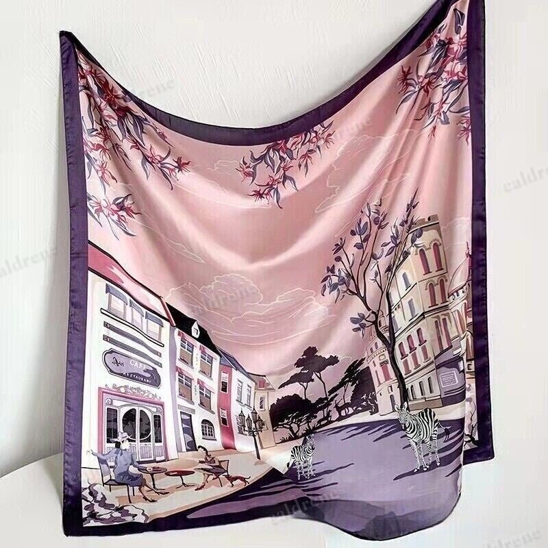 Silk Scarf Wrap Shawl - Elegant Square Design – view 6