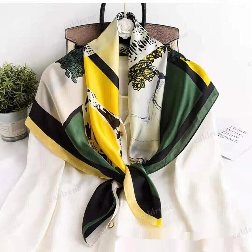 Silk Scarf Wrap Shawl - Elegant Square Design – view 7