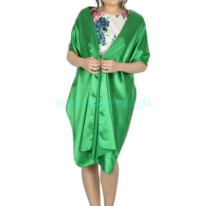 Silky Satin Wrap Stole for Weddings and Special Events – Green