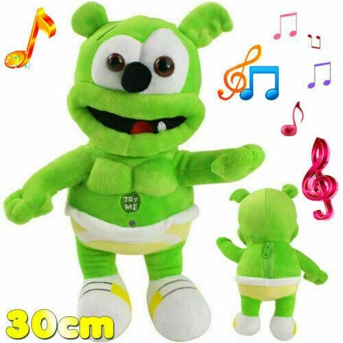 Singing Green Gummy Bear Plush Toy