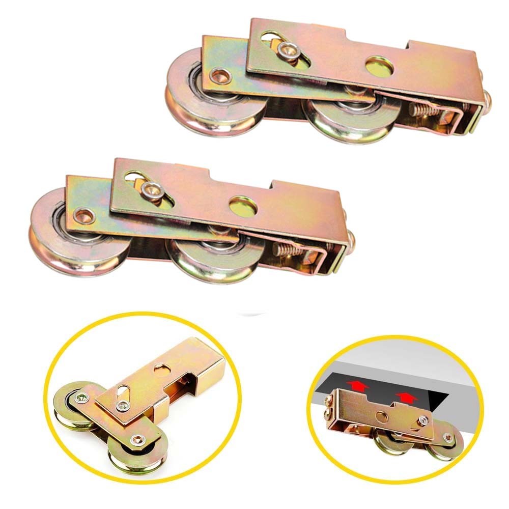 Sliding Patio Door Tandem Rollers, Steel Wheels, 2 Pack