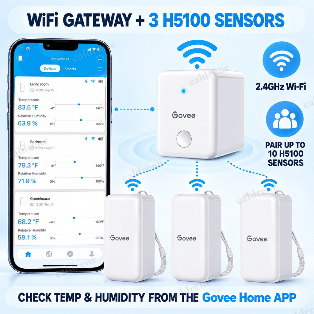 Smart WiFi Hygrometer Thermometer with Gateway, 3 Pack – view 2