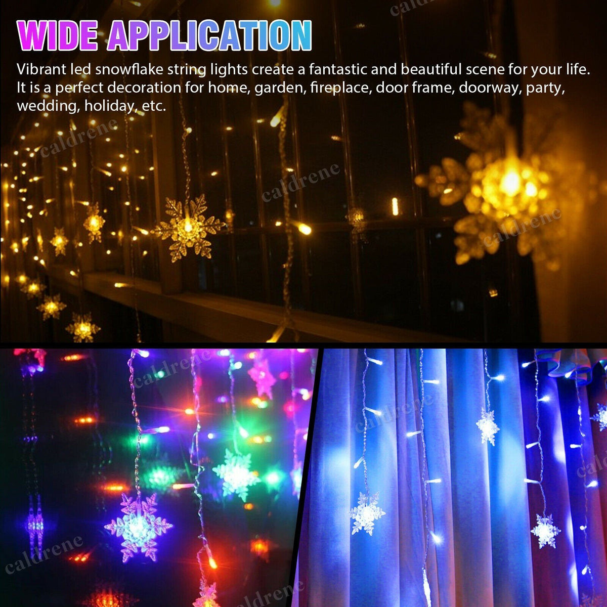 Snowflake Window Curtain Lights, Waterproof – view 4