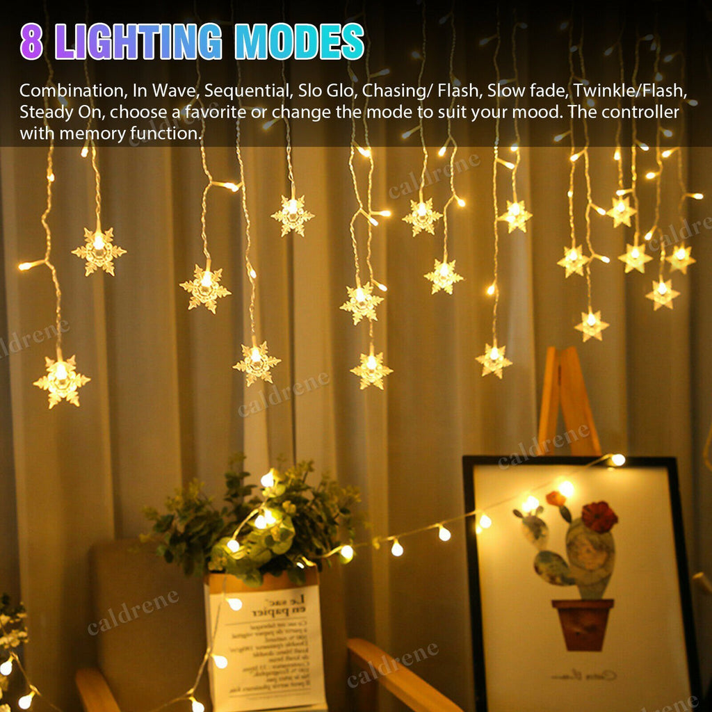 Snowflake Window Curtain Lights, Waterproof – view 5