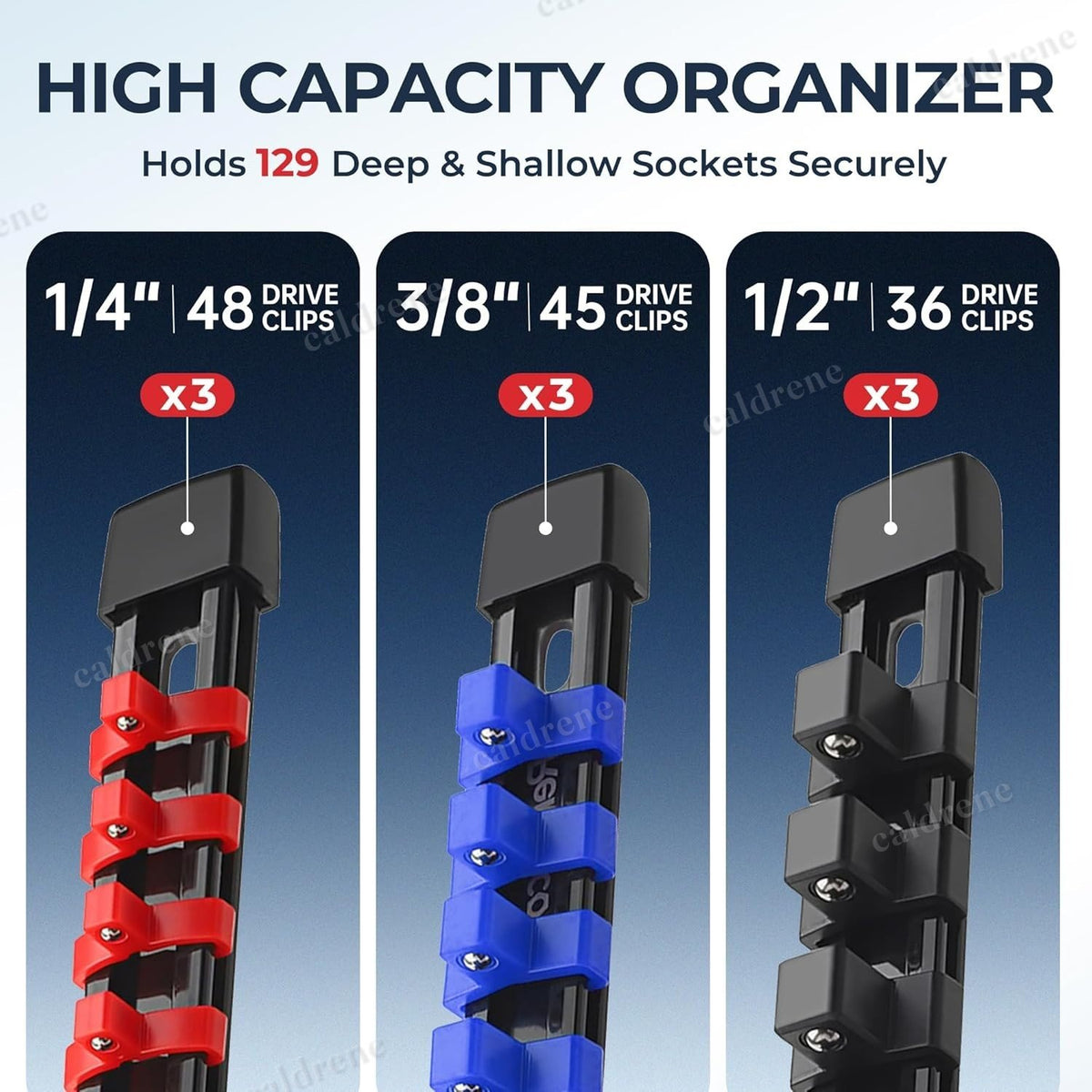 Socket Organizer Rails, 9 Piece 129 Slots – view 2
