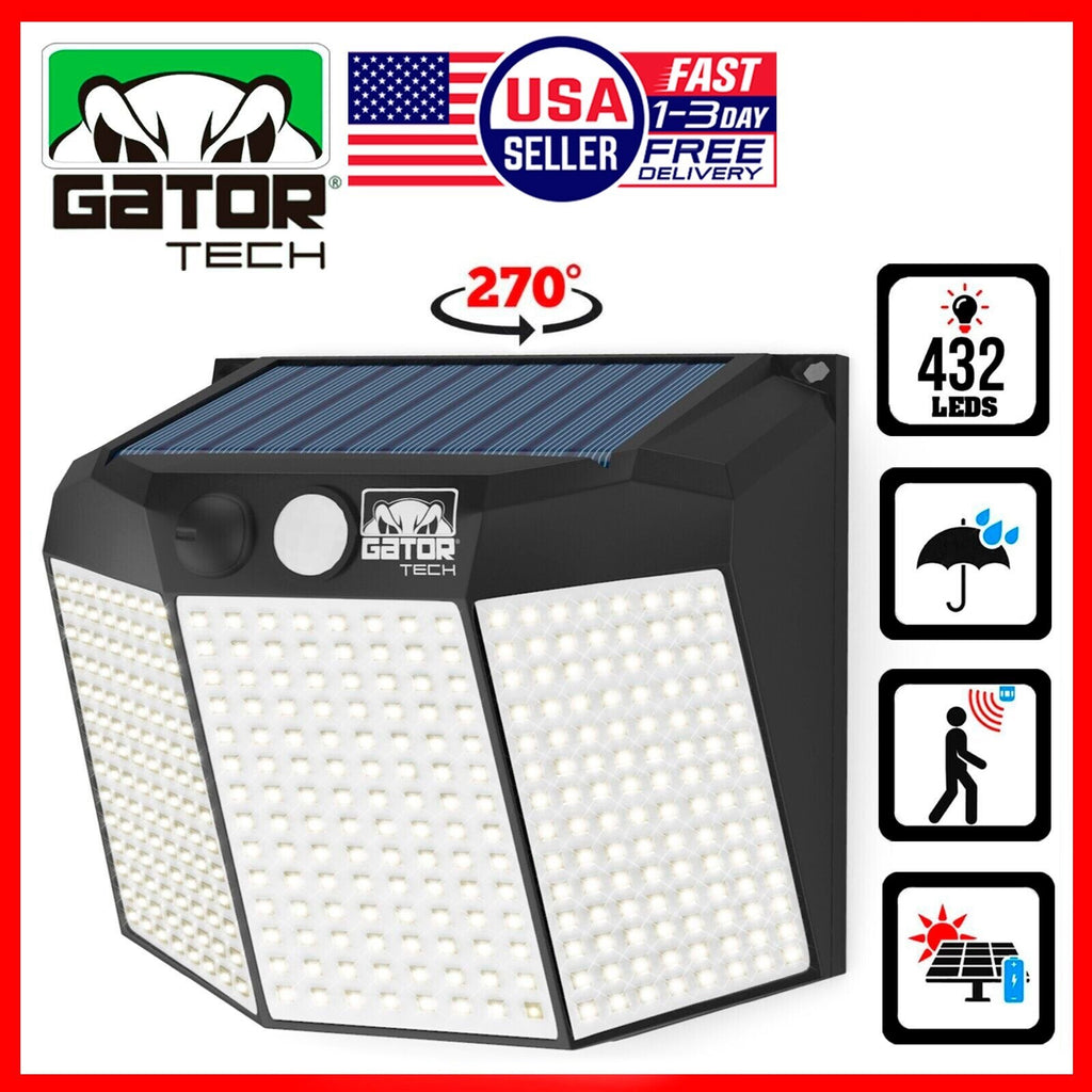 Solar 432 LED Motion Sensor Security Wall Light