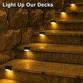 Solar Deck Step Lights Outdoor Waterproof LED, 8 Pack