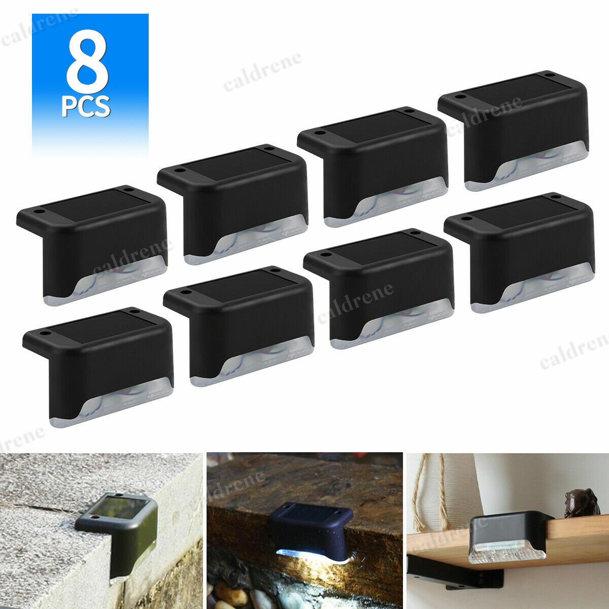 Solar Deck Step Lights Outdoor Waterproof LED, 8 Pack – view 6