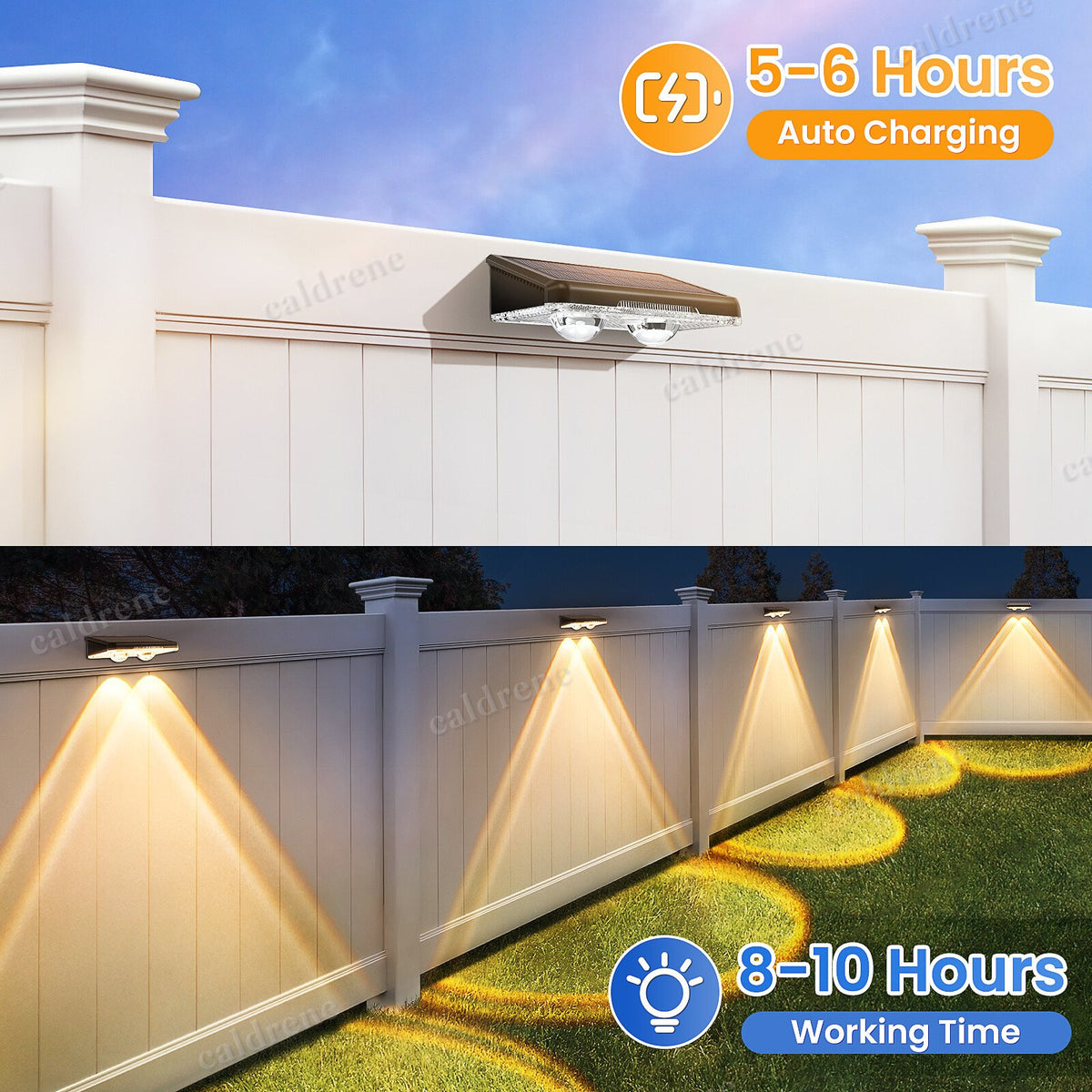 Solar Fence Wall Lights, 2 Pack – view 2