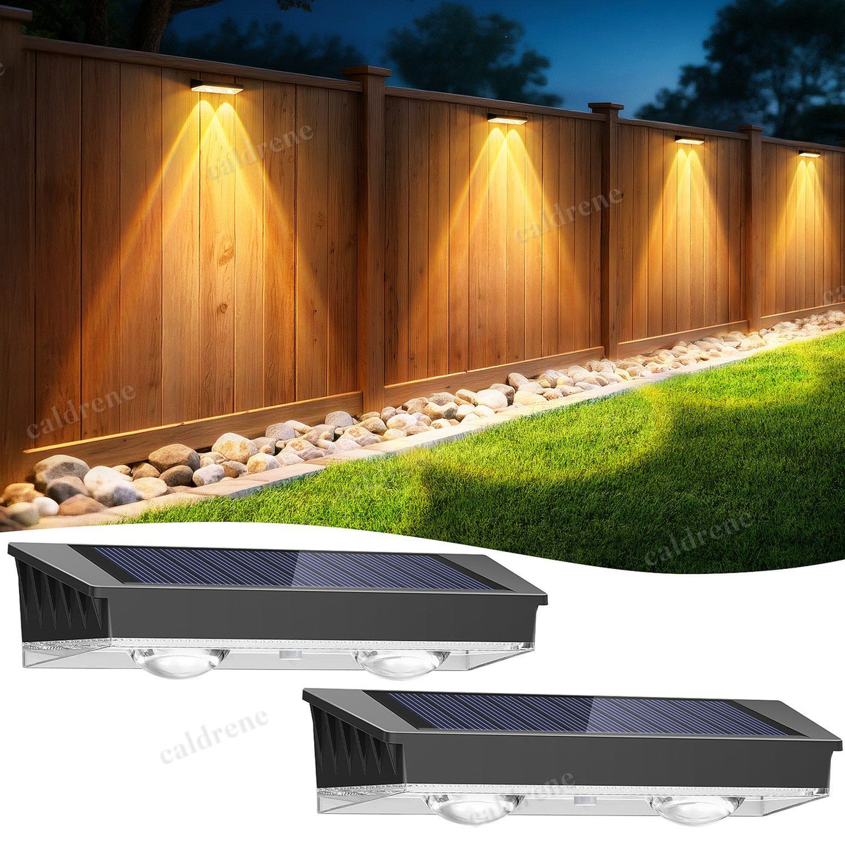 Solar Fence Wall Lights, 2 Pack – view 9