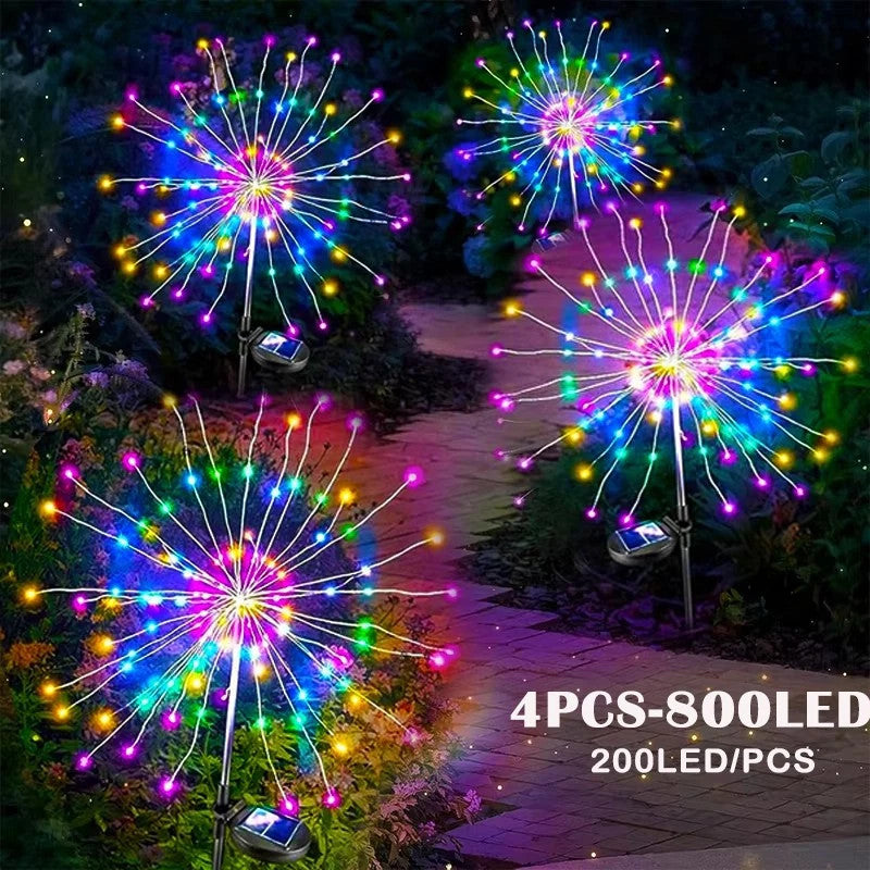 Solar Firework Garden Lights, 4 Pack