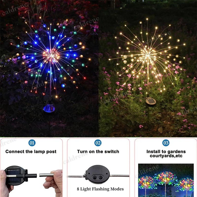 Solar Firework Garden Lights, 4 Pack – view 3